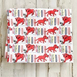 Clifford Big Red Dog Fabric White Cotton Quilt Kids Licensed 2+ Yards Continuous